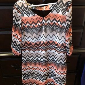 Chevron mid length dress